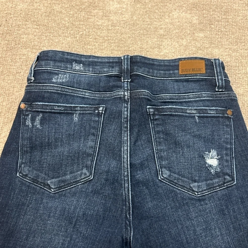 Judy Blue Dark Wash Distressed Skinny Jeans